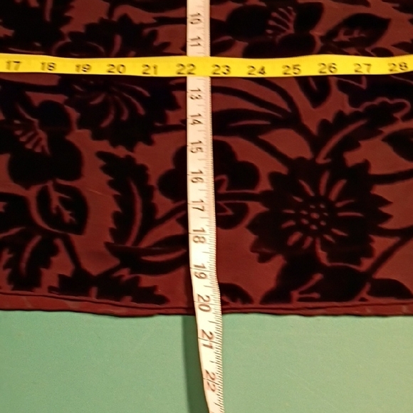 Elegant Floral Burgundy Scarf/Wrap Special Event Velvet Burnout Chic Long Fringe - Picture 6 of 8